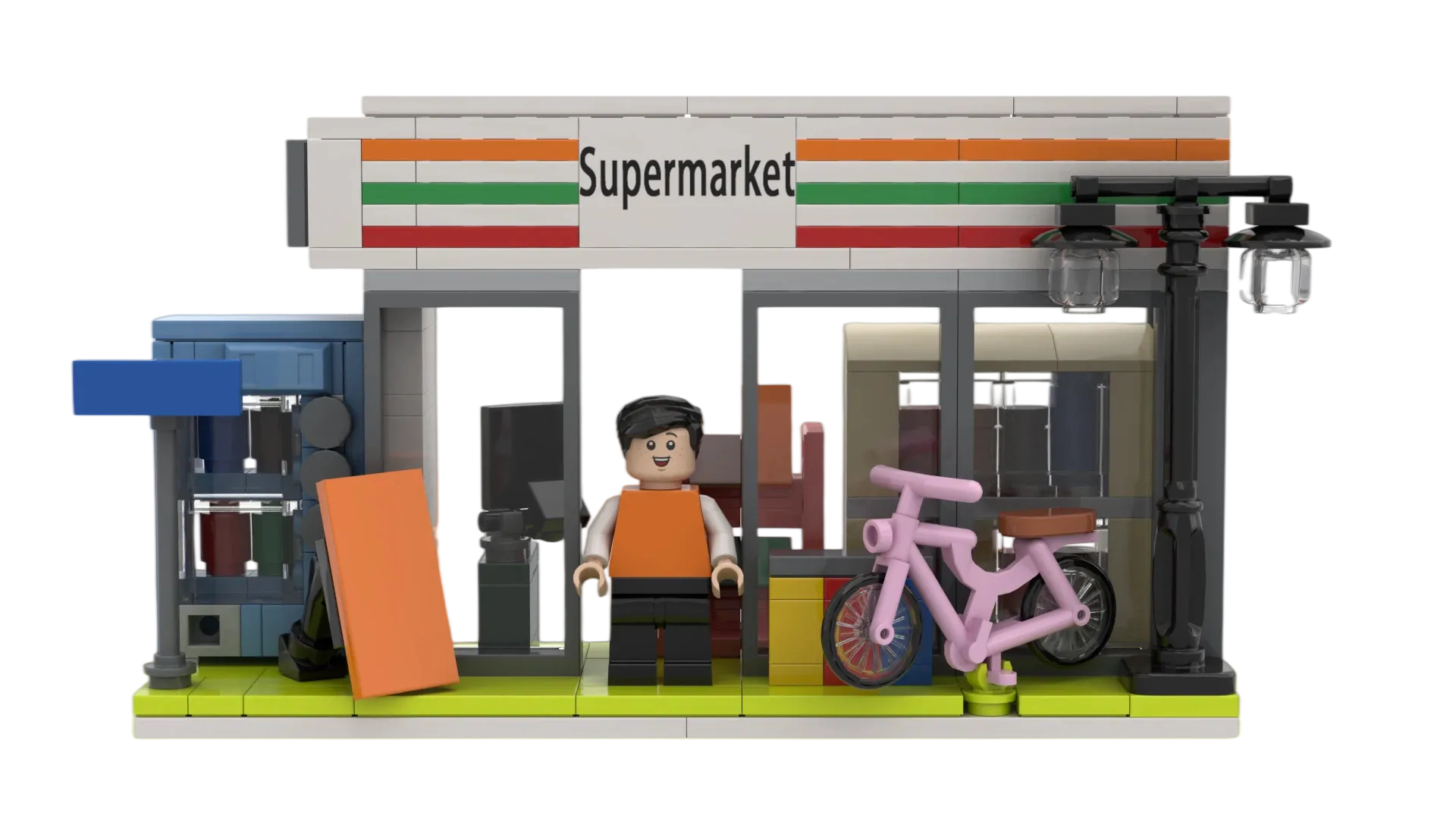 Custom Chain Supermarket Building Block Set | Convenience Store Merchandise & Promotional Gift Model