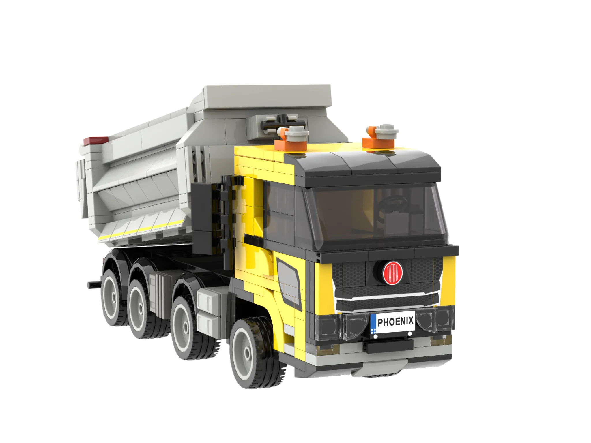 Custom Yellow Dump Truck Building Block Set – Bespoke Industrial Vehicle Model