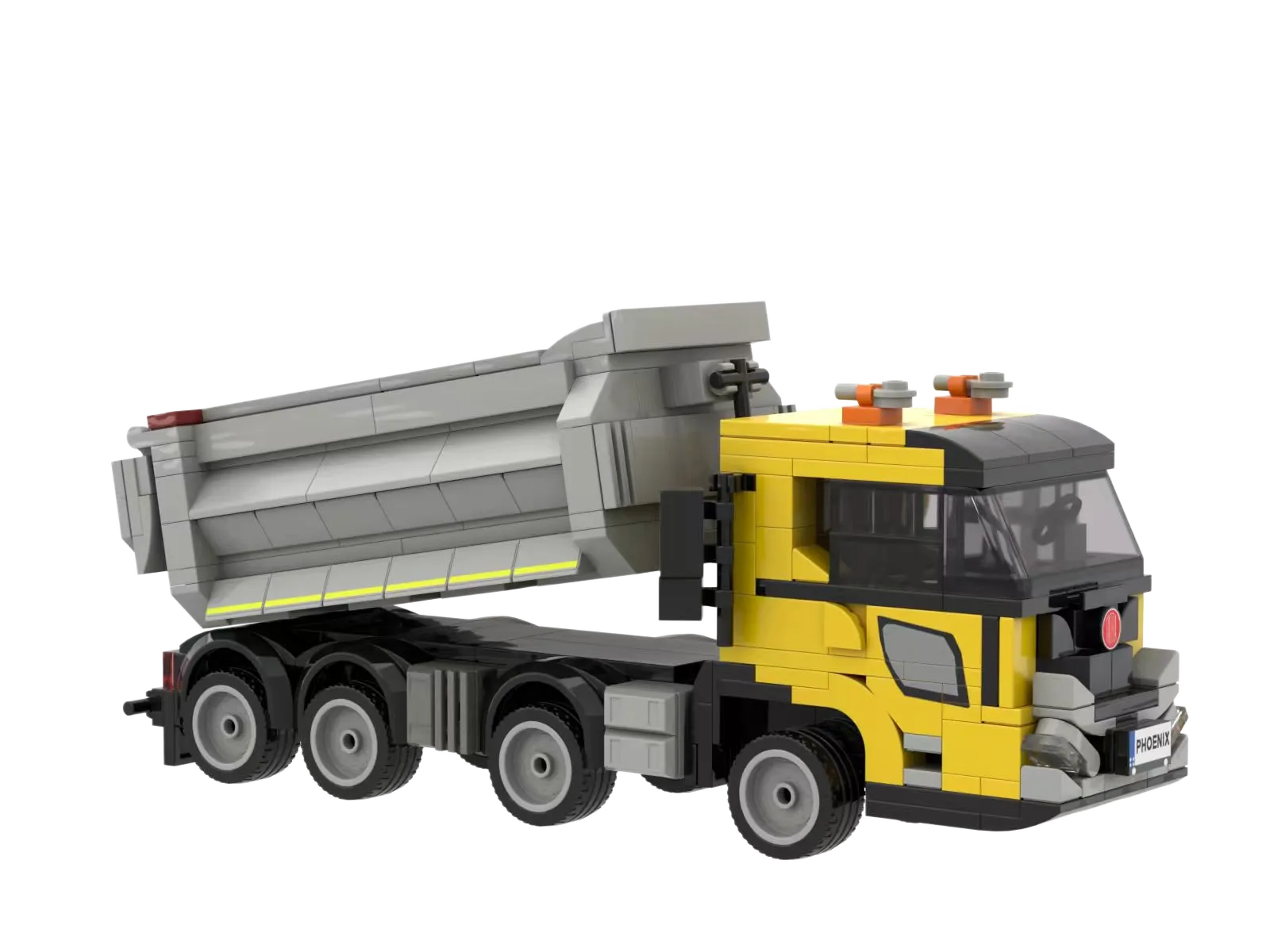 Custom Yellow Dump Truck Building Block Set – Bespoke Industrial Vehicle Model