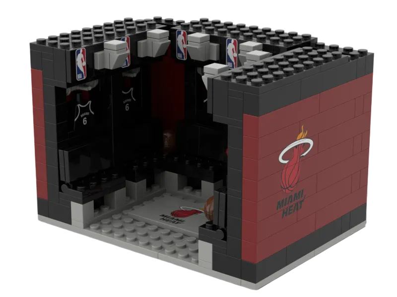 Custom Basketball Team Locker Room Building Block Set – Miami Basketball Fan Collectible Model