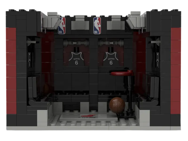 Custom Basketball Team Locker Room Building Block Set – Miami Basketball Fan Collectible Model