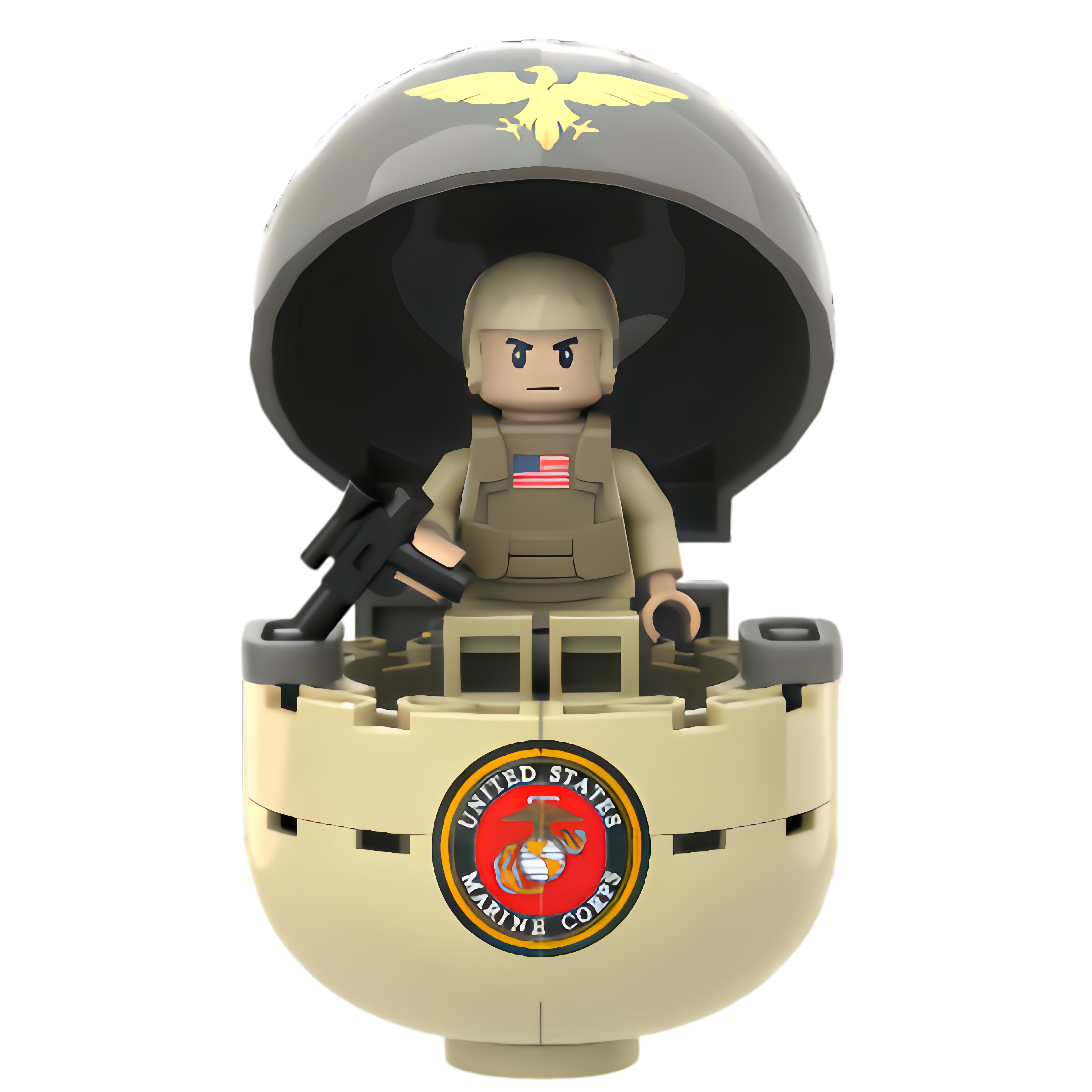 Custom Military Soldier Capsule Building Block Set -Custom Marine Minifigure Display Mode- OEM & ODM