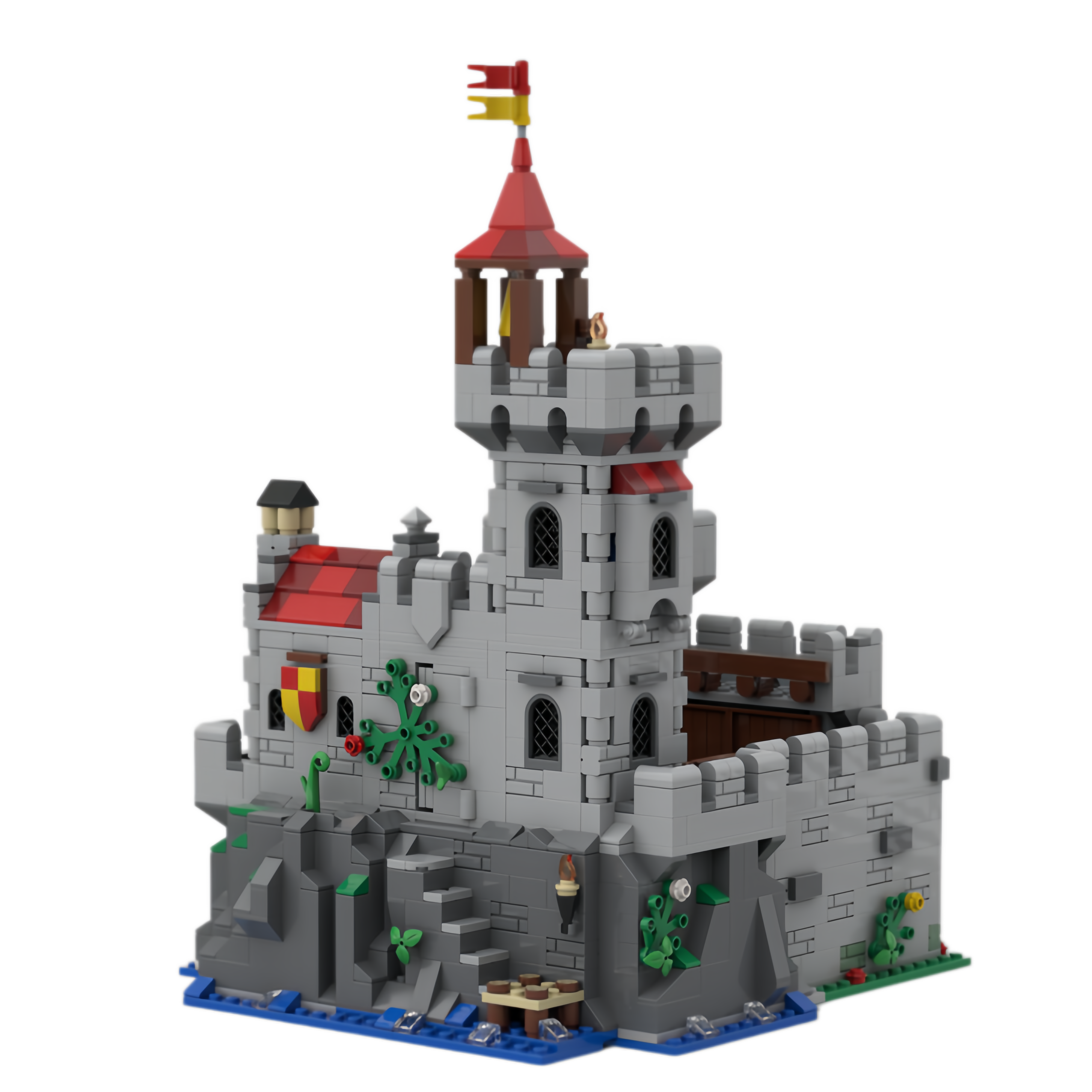 Custom Medieval Castle Tower Building Block Set-Royal Fortress Architecture Brick Model