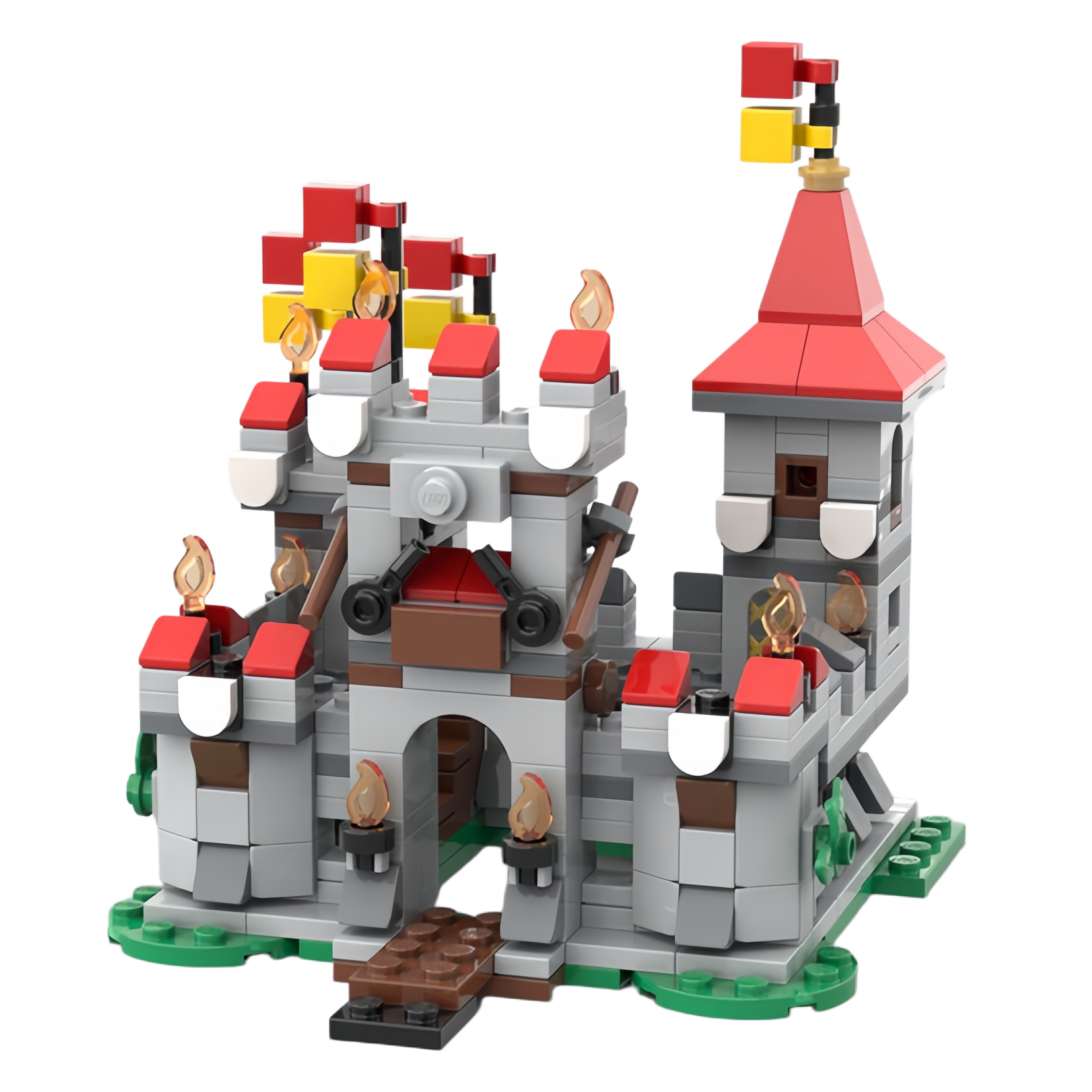 Custom Medieval Castle Tower Building Block Set-Royal Fortress Architecture Brick Model