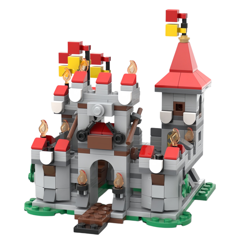 Custom Medieval Castle Tower Building Block Set-Royal Fortress Architecture Brick Model1