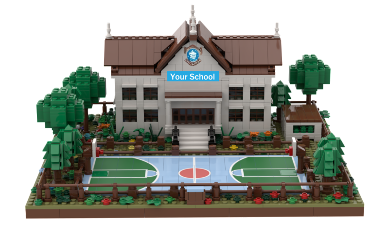 Custom School Building Block Set – Personalized Campus Scene Collection