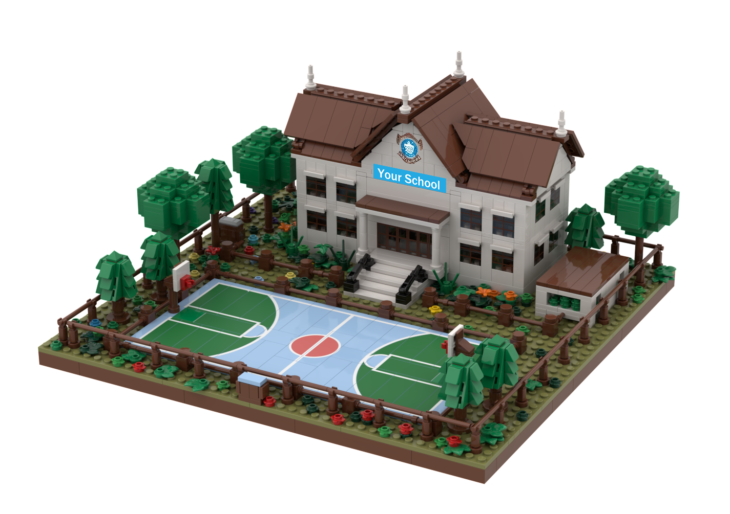 Custom School Building Block Set – Personalized Campus Scene Collection