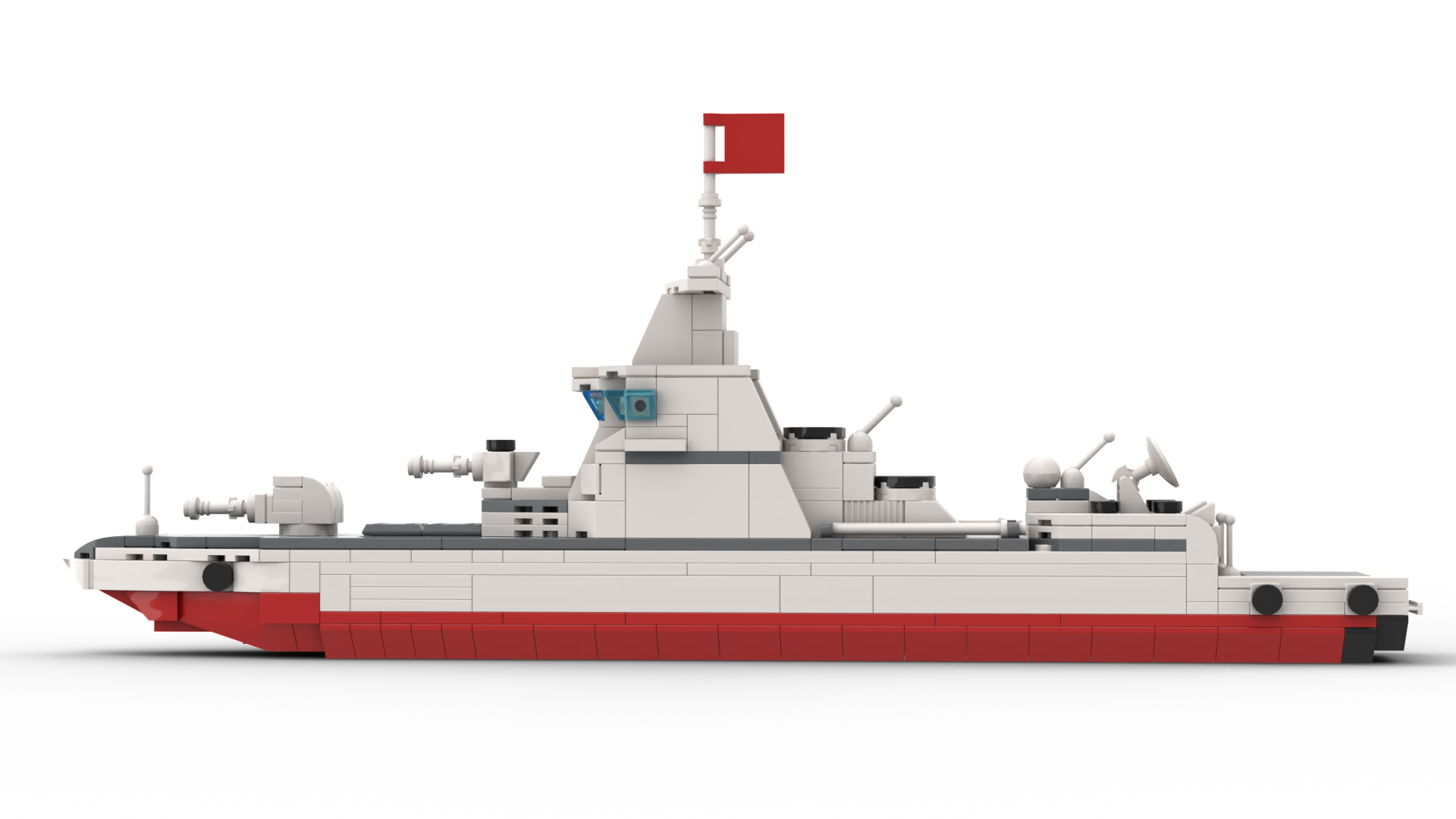 Custom Naval Destroyer Building Block Set – Military Ship Display Collection