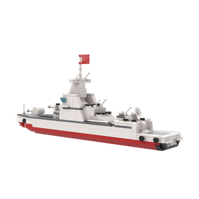 Custom Naval Destroyer Building Block Set – Military Ship Display Collection
