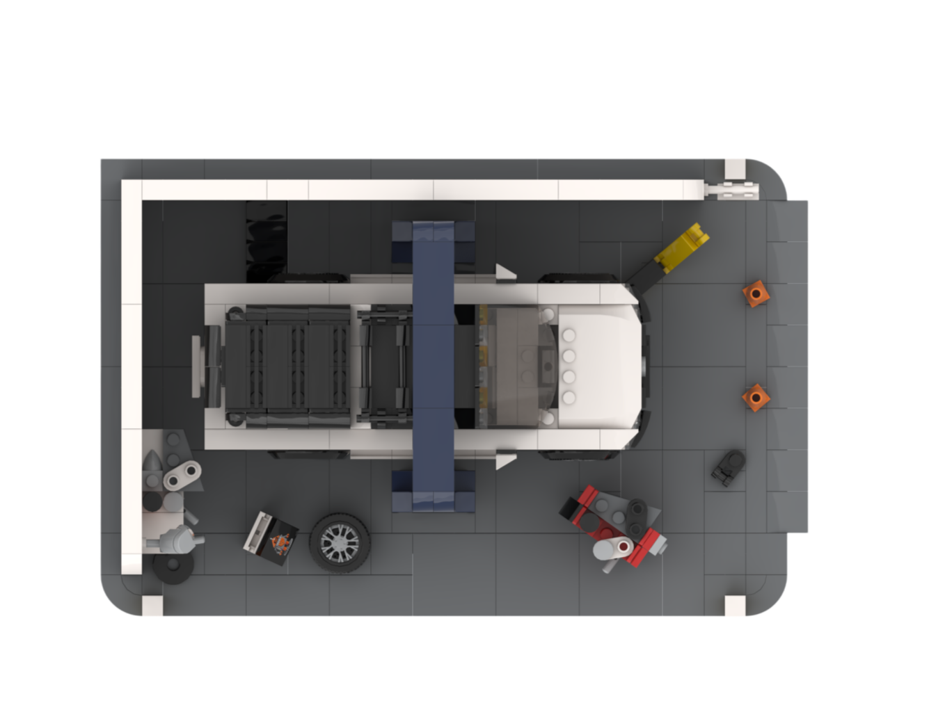 Custom Car Repair Garage Building Block Set – Automotive Workshop Brick Model Collection