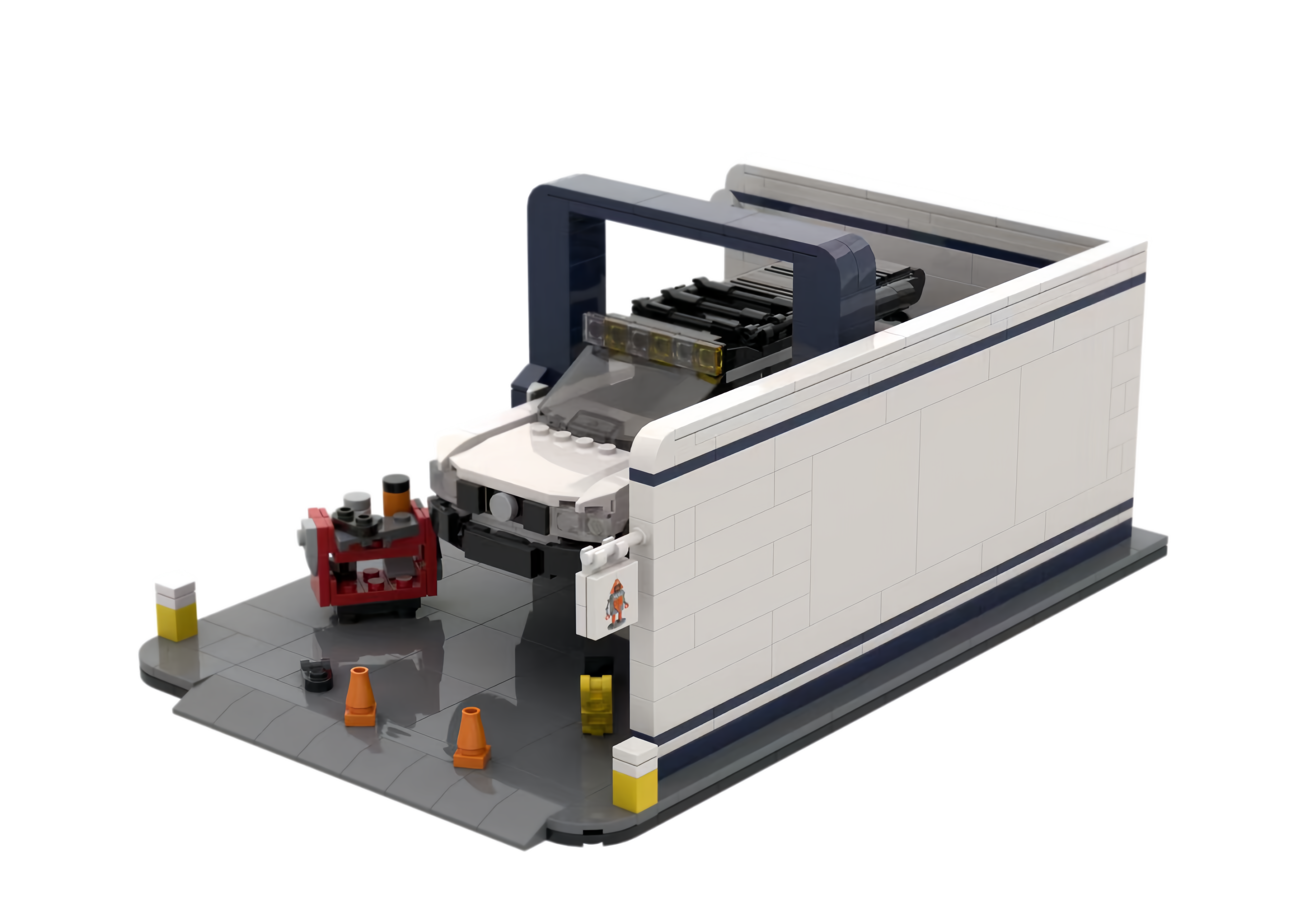 Custom Car Repair Garage Building Block Set – Automotive Workshop Brick Model Collection