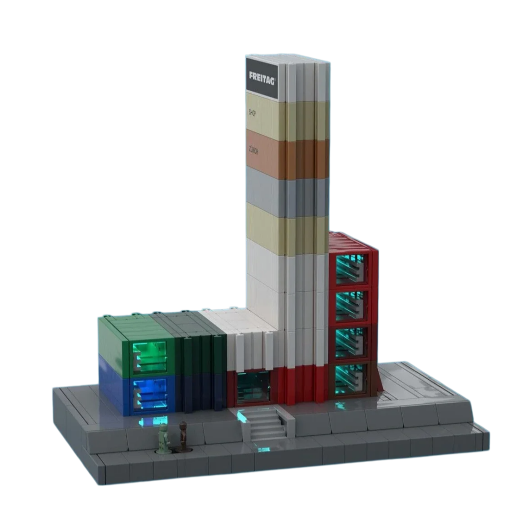 Colorful Container-Style Flagship Store Building Block Model – Architectural MOC Display Set