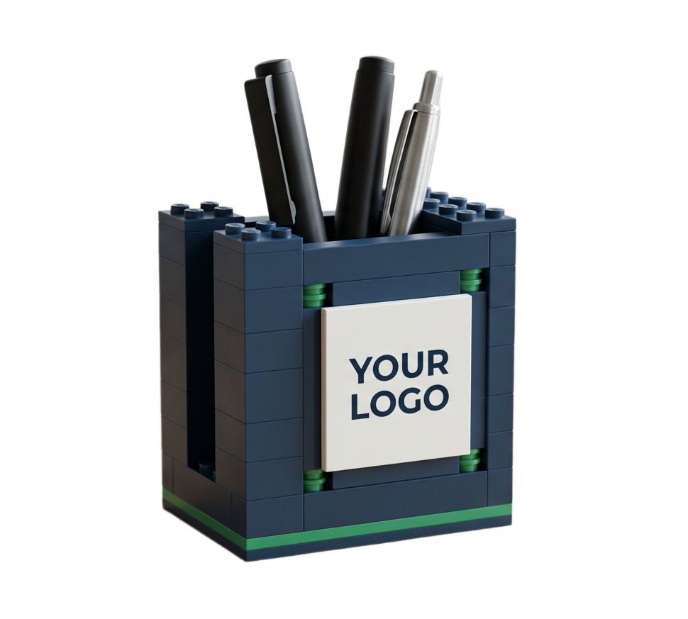 Building Block Pen Holder – Creative Desk Organizer MOC Model