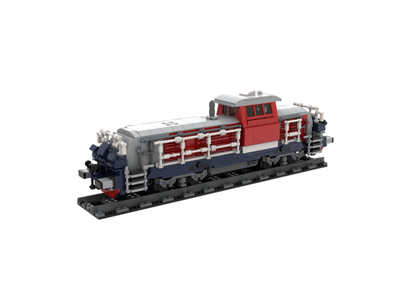 Custom Diesel Shunting Locomotive Building Block Set - Railway Train Brick Model