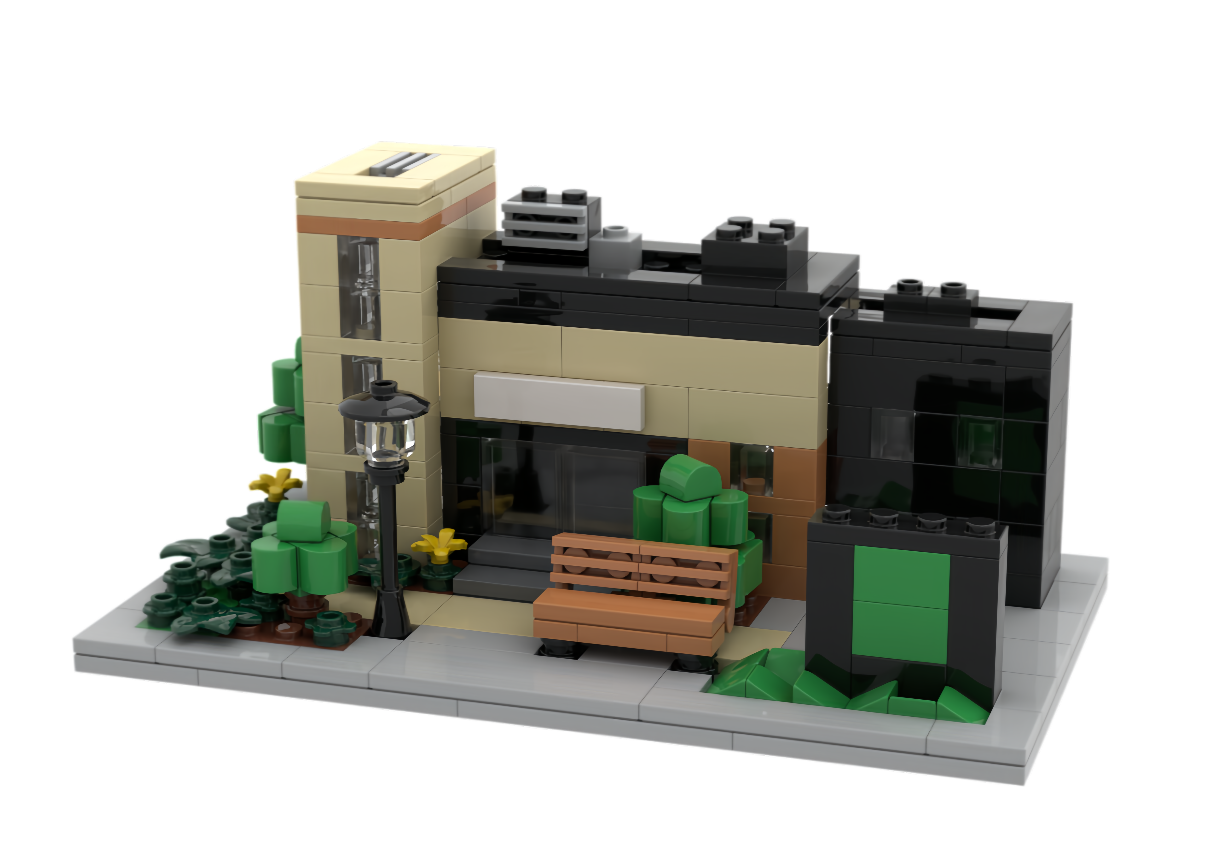 Custom Urban Public Building Block Gifts – Modern Minimalist Architectural Street Scene Model