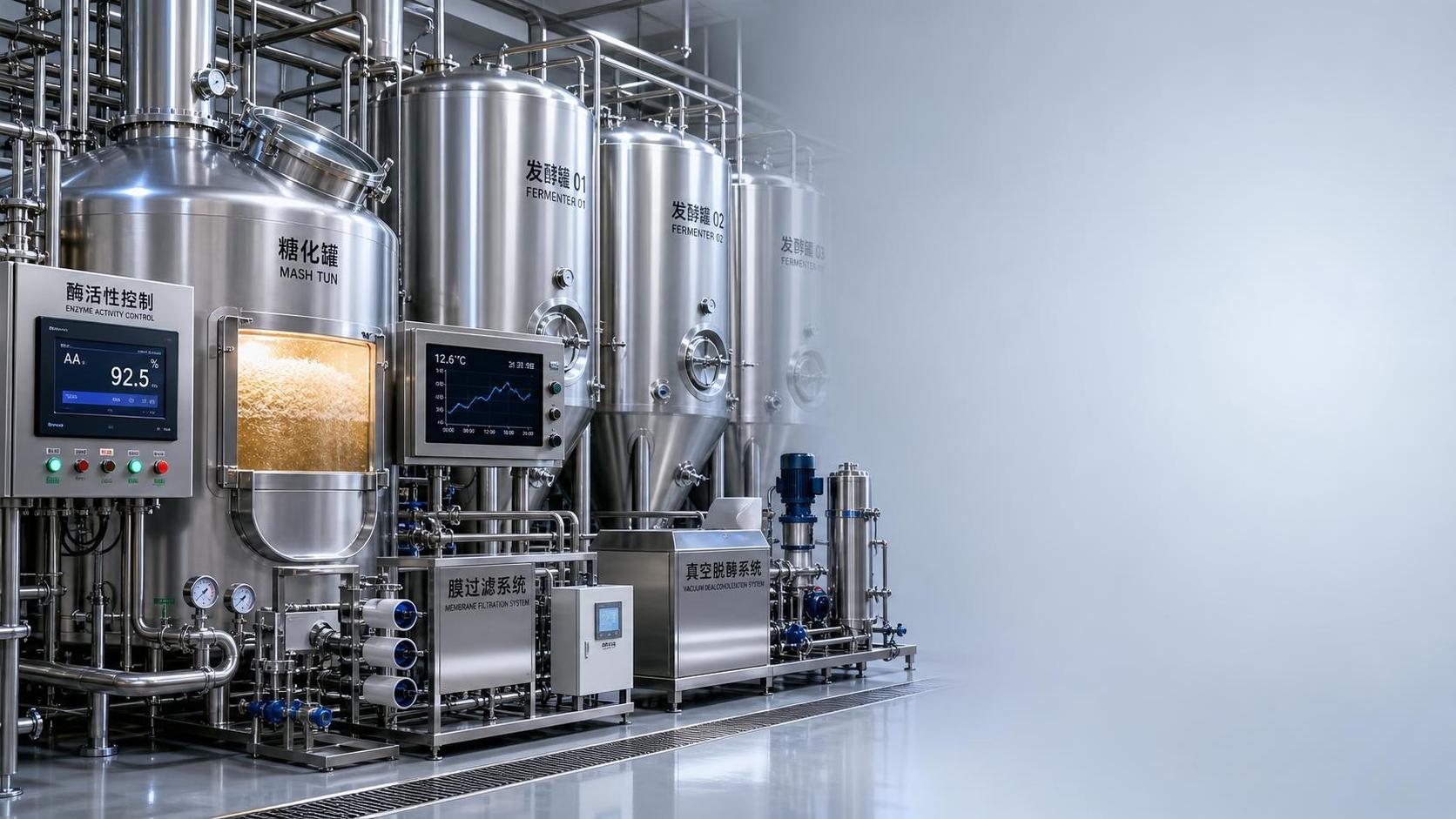 Beer factory / Malt drink factory: Key Differences in Raw Material Handling, Fermentation Control, and Non-Alcoholic Product Lines