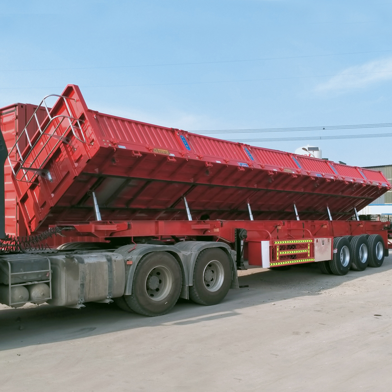 3/4 Axle Drop Side Wall Dump Tipper Semi-Trailer