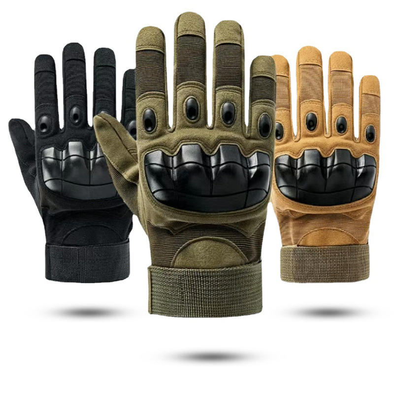 SONICE Factory Sports Smart Hard Knuckle Combat Full Finger Tactical Gloves with Touch Screen Technology Made of Premium Leather