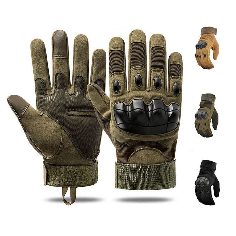 SONICE Factory Sports Smart Hard Knuckle Combat Full Finger Tactical Gloves with Touch Screen Technology Made of Premium Leather