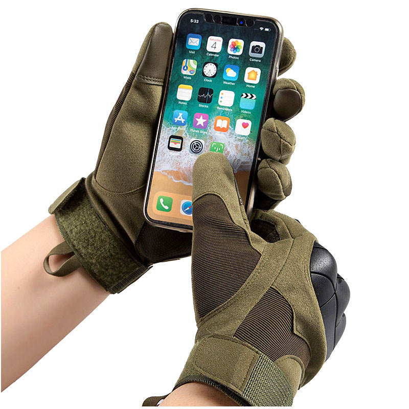 SONICE Factory Sports Smart Hard Knuckle Combat Full Finger Tactical Gloves with Touch Screen Technology Made of Premium Leather