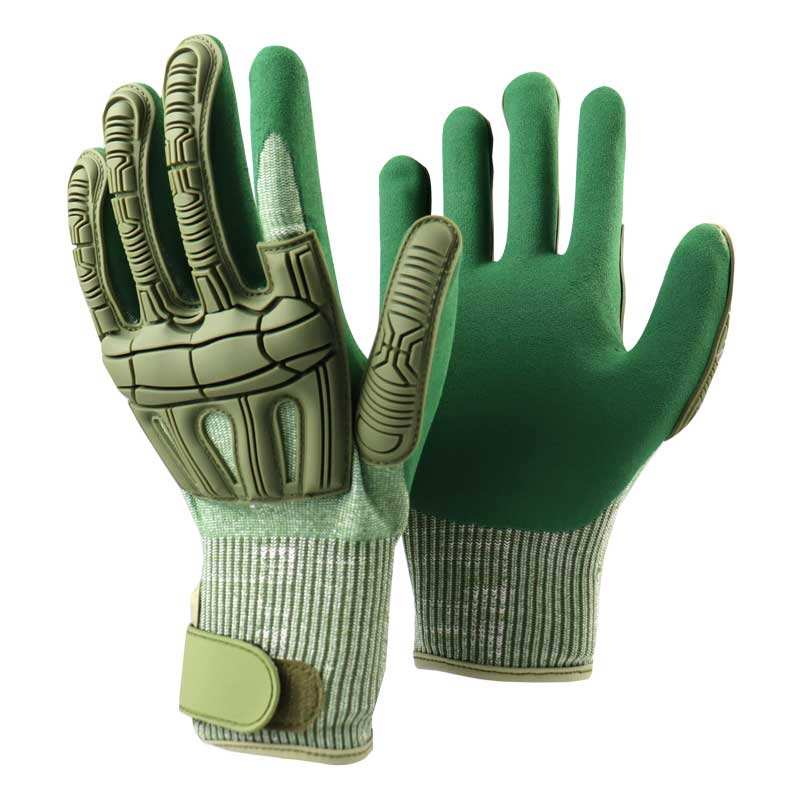 Industrial Safety Gloves Green Nitrile SONICE Cut-resistant and anti-vibration protective tactical work gloves