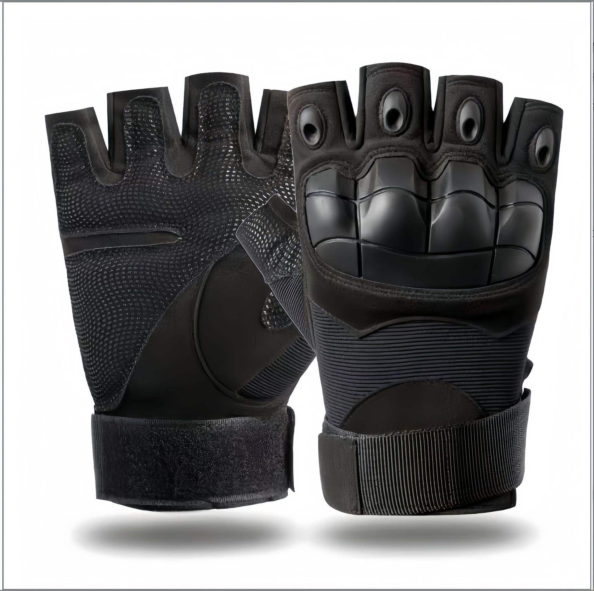 SONICE Half Finger Leather Tactical Gloves for Training Hunting Shooting Combat Climbing Hard Training Kneads Fingerless Gloves