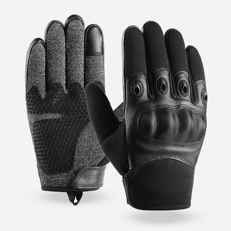 SONICE Motorcycle Gloves, Leather, Touch Screen, Noodle Protection, Durable, HPPE, Anti-Cut Level 5, Tactical Shooting Gloves
