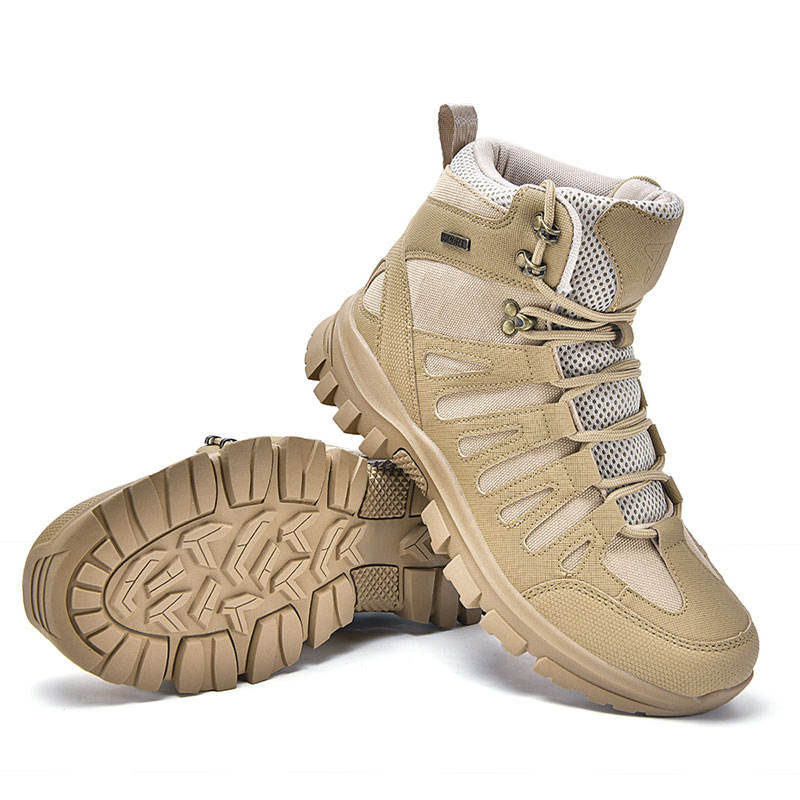 Outdoor Tactical Combat Desert Boots Waterproof with Laces for Men Hiking Shoes for