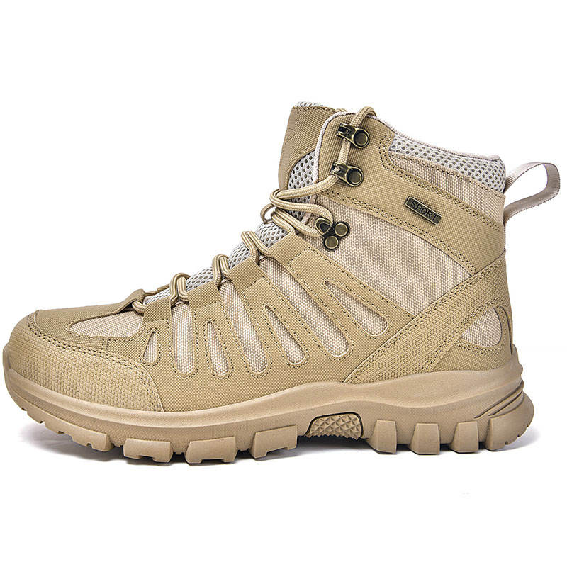 Outdoor Tactical Combat Desert Boots Waterproof with Laces for Men Hiking Shoes for