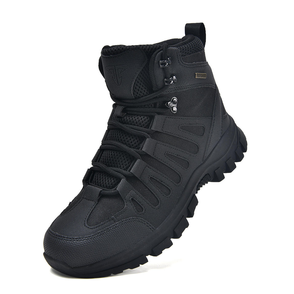 Outdoor Tactical Combat Desert Boots Waterproof with Laces for Men Hiking Shoes for