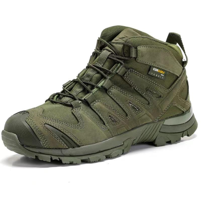 Outdoor combat desert boots, hiking tactical safety shoes, waterproof, breathable, leather, unisex, anti-slip tactical safety clothing