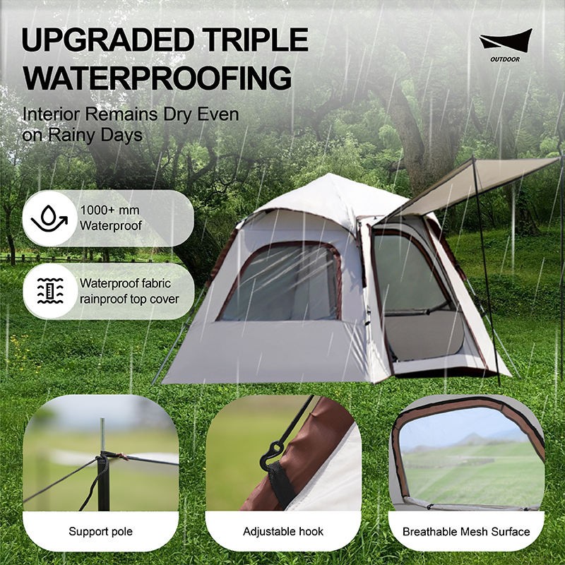 Countryside Tent Lightweight Double Layer Easy Storage Breathable Travel Beach Outdoor Tent