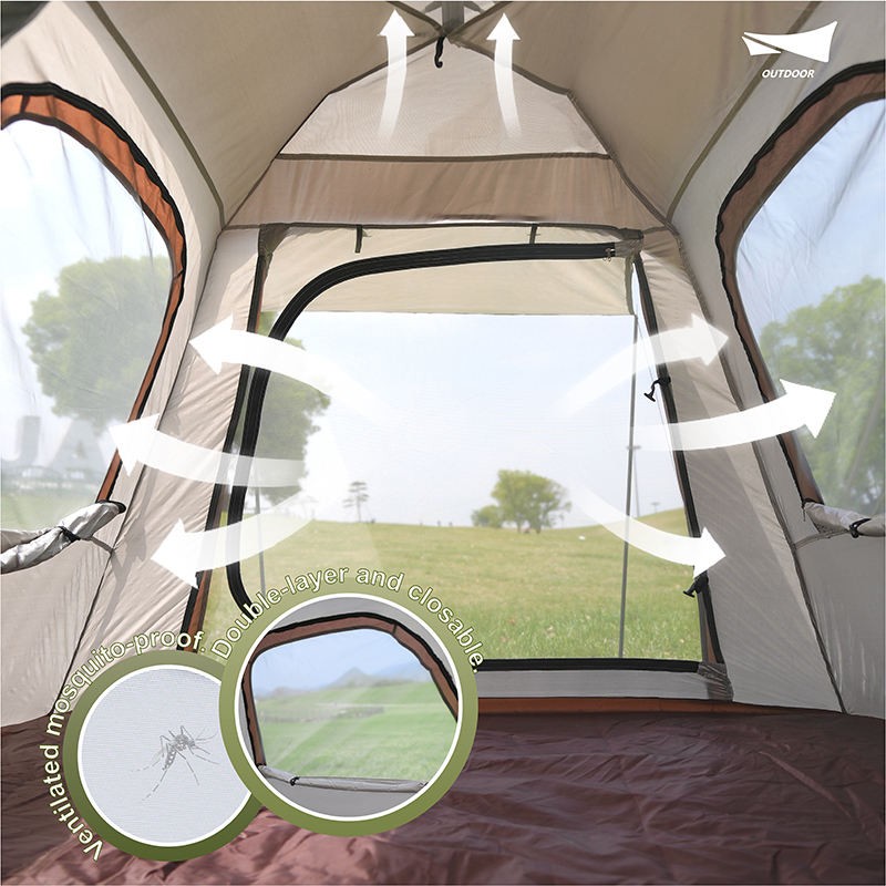 Countryside Tent Lightweight Double Layer Easy Storage Breathable Travel Beach Outdoor Tent