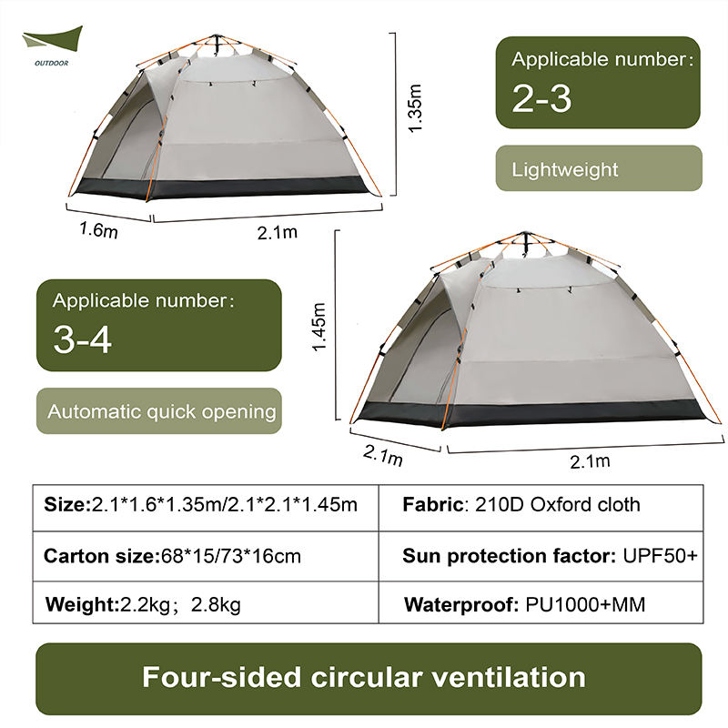 High Quality Double Layer Easy Storage Travel Tent For Hiking