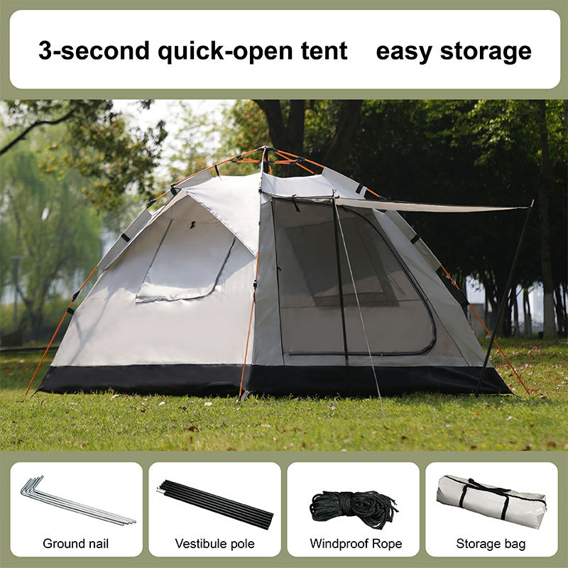 High strength waterproof tent, ventilated shelter for all kinds of weather, quick and portable installation, Oxford fabric waterproof tent for hiking
