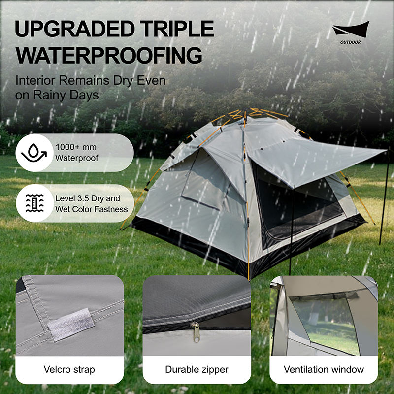 High strength waterproof tent, ventilated shelter for all kinds of weather, quick and portable installation, Oxford fabric waterproof tent for hiking