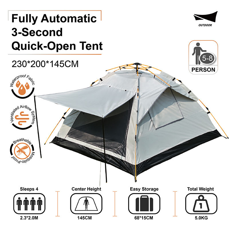 High strength waterproof tent, ventilated shelter for all kinds of weather, quick and portable installation, Oxford fabric waterproof tent for hiking