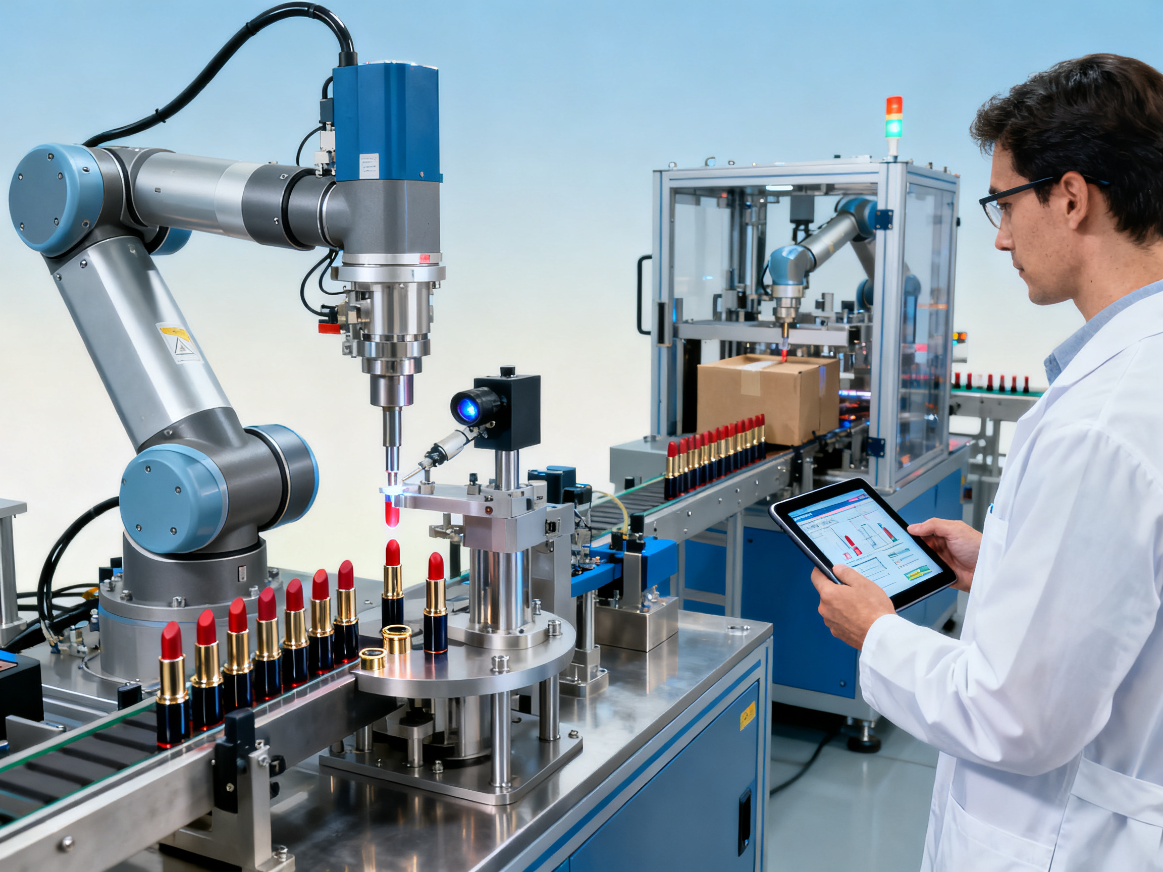 Estudio de caso: Cómo una línea de ensamblaje de envases de lápiz labial aumentó la producción en un 30%