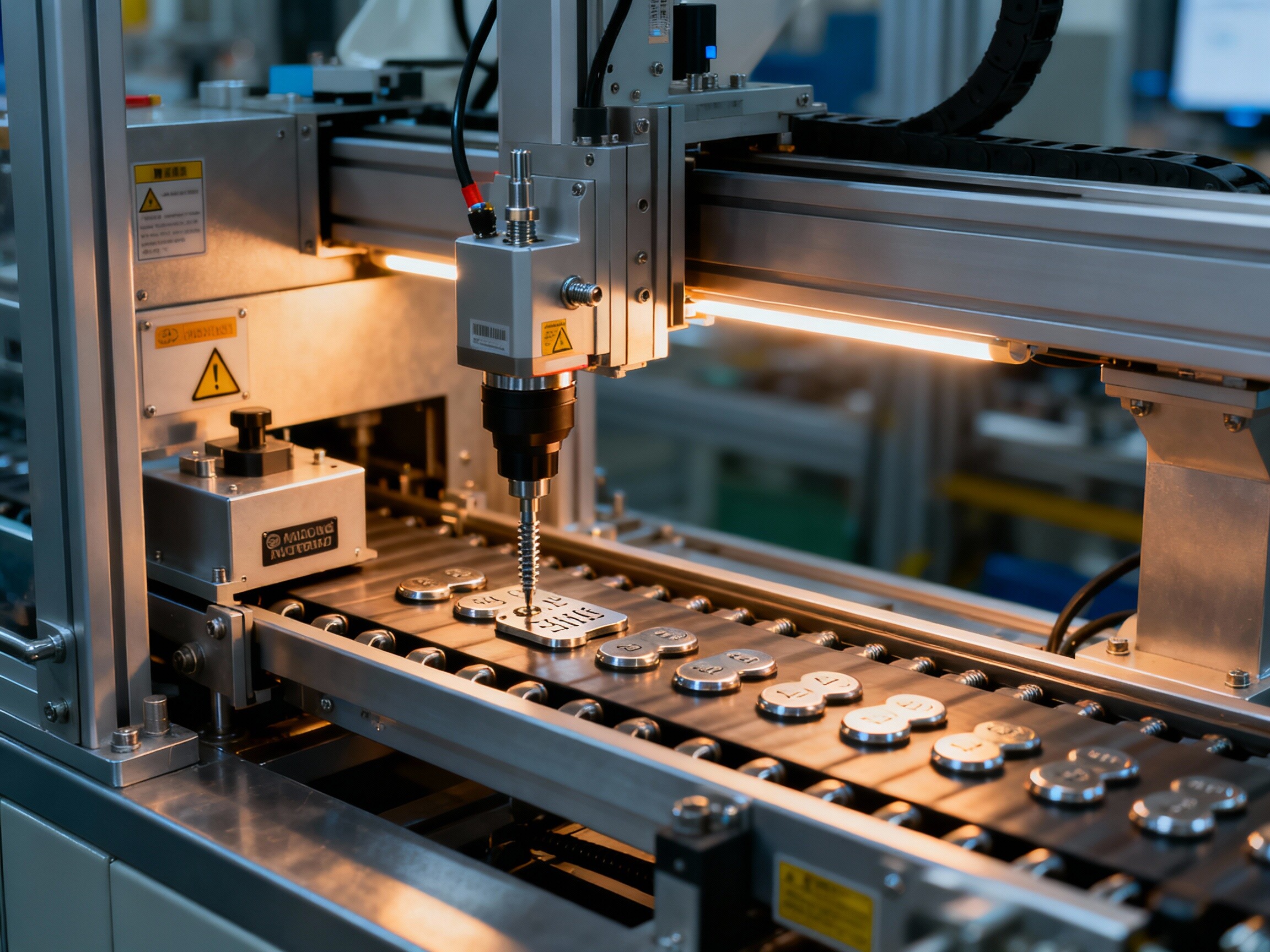 Línea de ensamblaje completamente automatizada con botón de accionamiento: Eficiencia y precisión inigualables