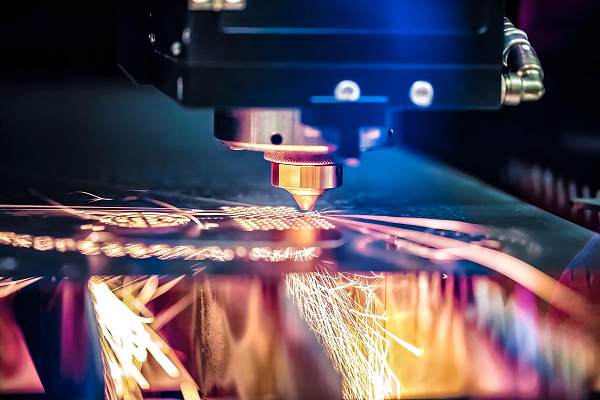 Chiku.com_Corte por láser de metales CNC, tecnología industrial moderna. Fotografía No. 20170805(1)