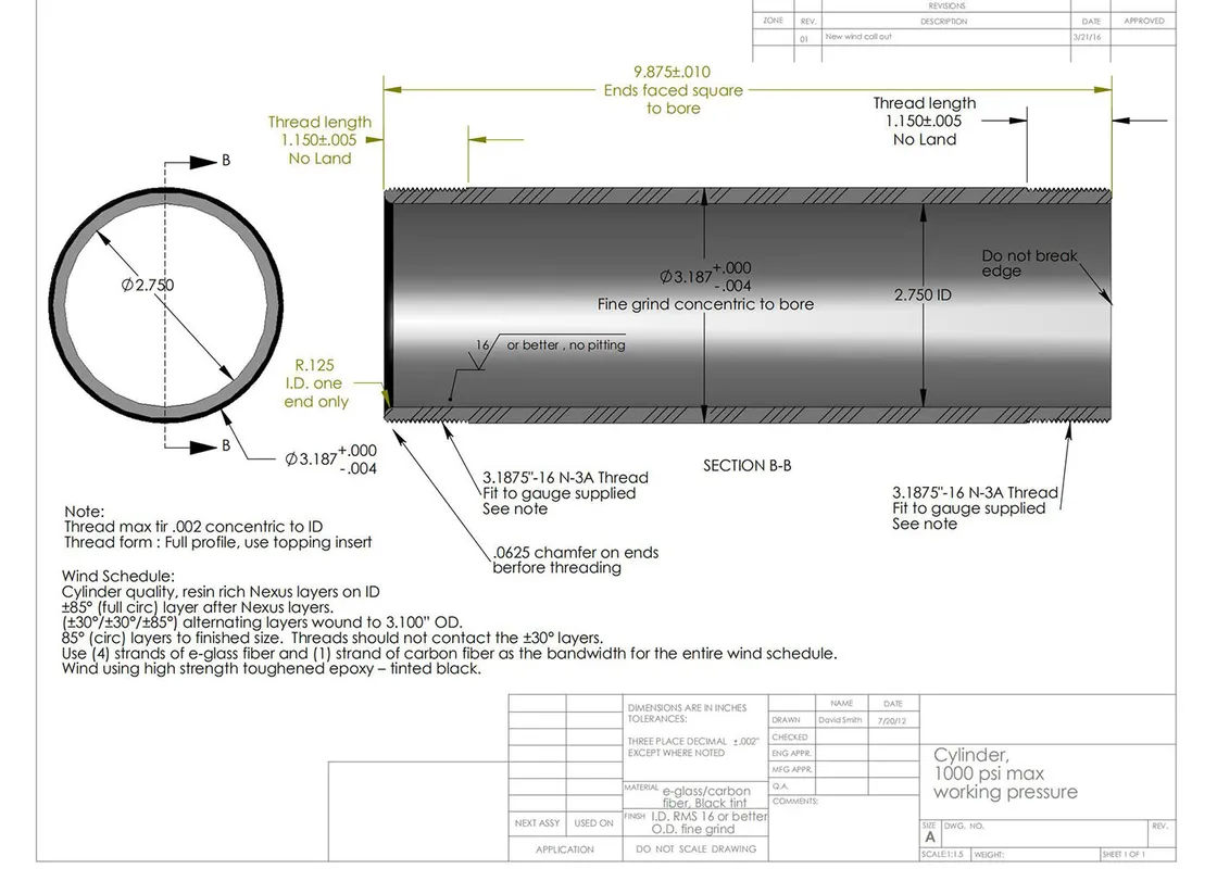 Filament Winding Carbon Fiber Fiberglass Composite Pipe