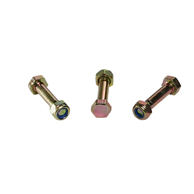 Zinc-plated external hex bolts with anti-slip nuts M6*27