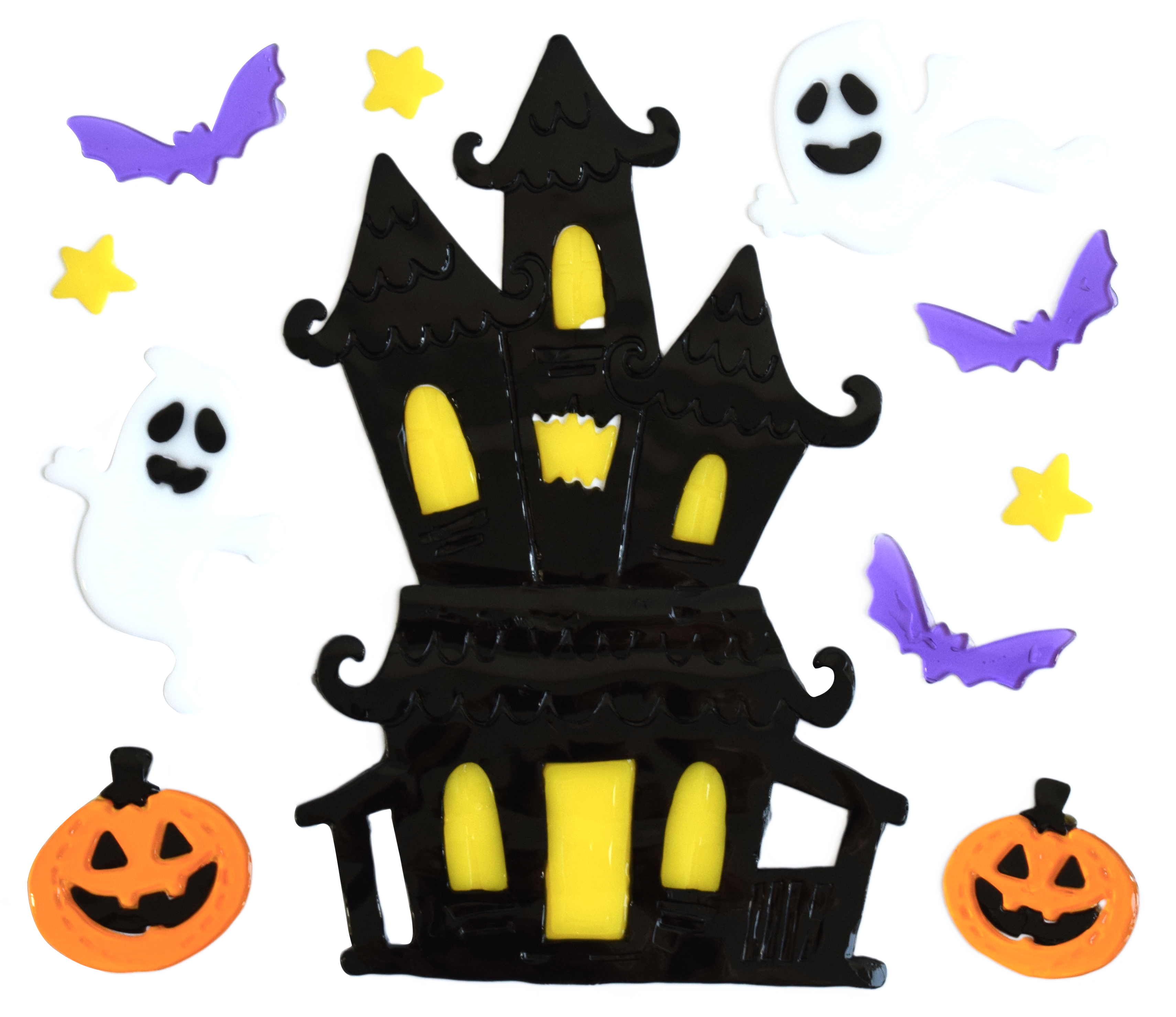 Halloween Window Gel Clings Ghost Pumpkin Bat Witch Cat Boo Blood Decal Stickers for Halloween Home Party Window Decorations
