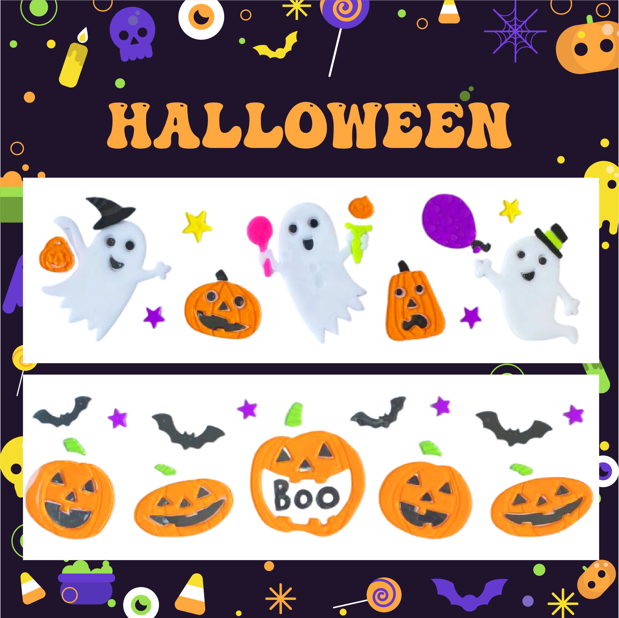 Halloween Window Gel Clings Ghost Pumpkin Bat Witch Cat Boo Blood Decal Stickers for Halloween Home Party Window Decorations
