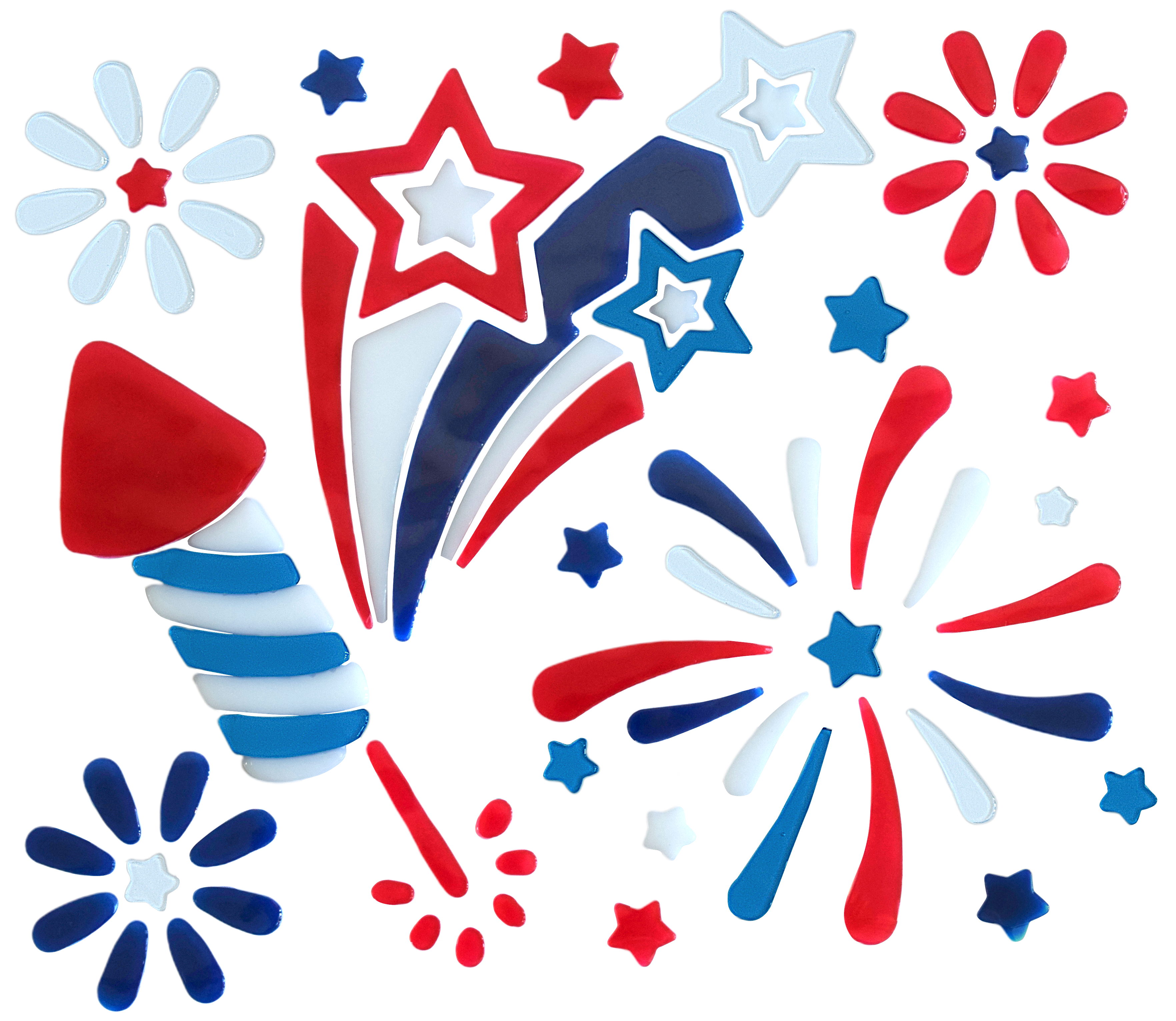 6 Sheets 4th of July Window Clings Decorations, Patriotic American Flag Gel Stickers for Glass Windows Independence Day, Memorial Day, Veteran's Day,USA Holiday Red White Blue Decor