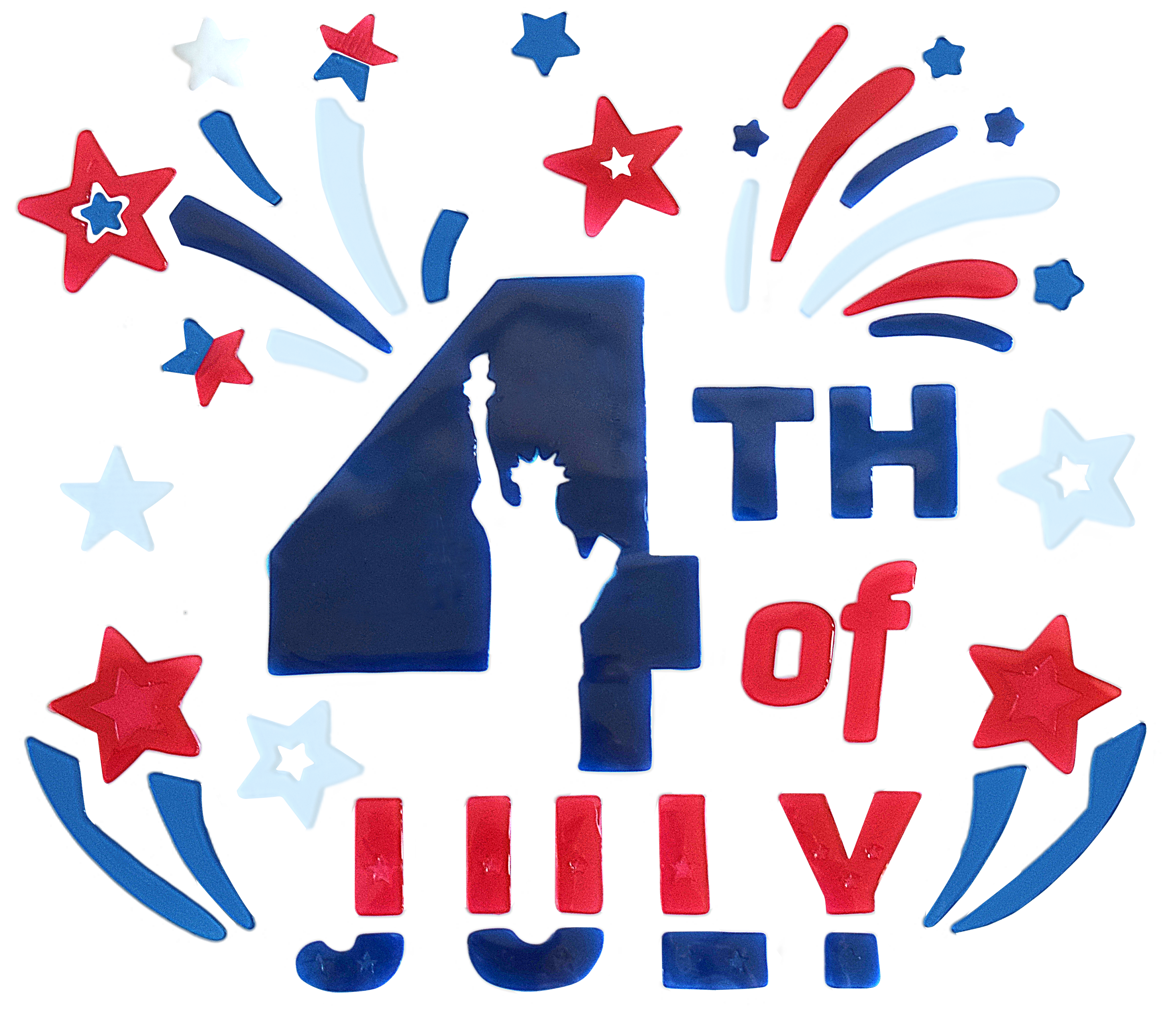 6 Sheets 4th of July Window Clings Decorations, Patriotic American Flag Gel Stickers for Glass Windows Independence Day, Memorial Day, Veteran's Day,USA Holiday Red White Blue Decor