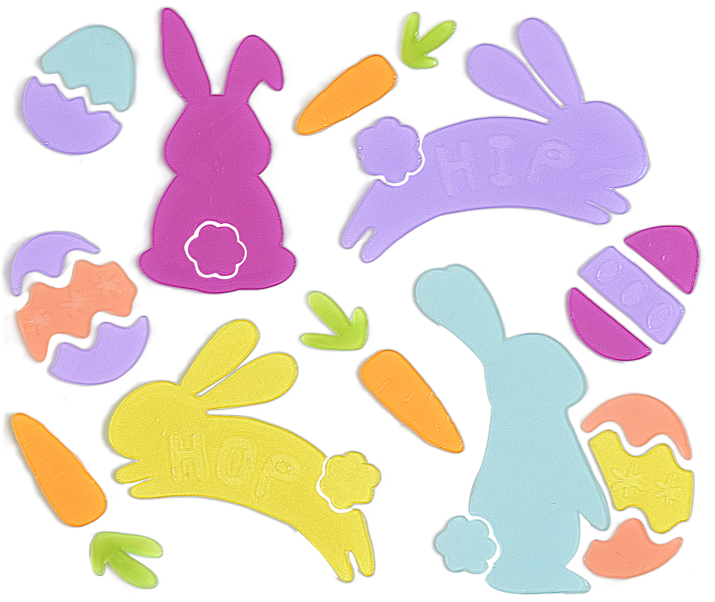 6Pcs Easter Window Clings Jelly Stickers Bunny Egg Flower Chick Butterfly for Glass Windows Mirrors Refrigerators, Easter Window Decorations for Home Office Party