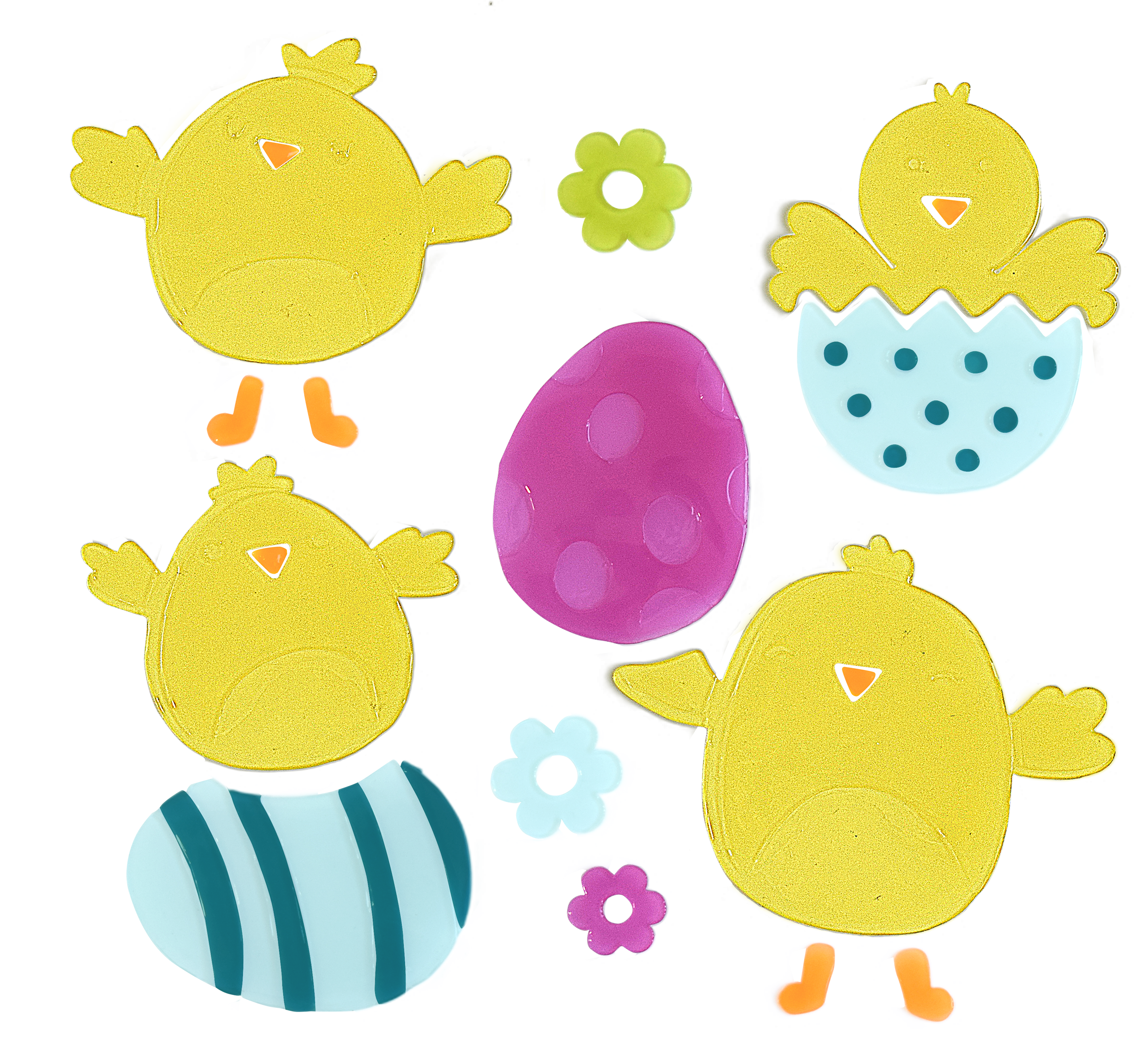 6Pcs Easter Window Clings Jelly Stickers Bunny Egg Flower Chick Butterfly for Glass Windows Mirrors Refrigerators, Easter Window Decorations for Home Office Party