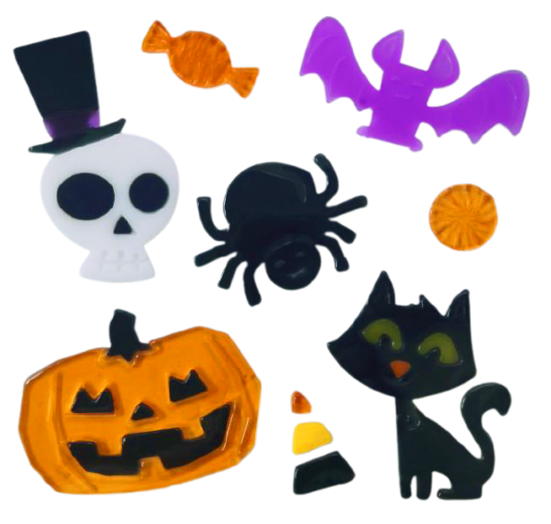 Halloween Window Gel Clings Ghost Pumpkin Bat Witch Cat Boo Blood Decal Stickers for Halloween Home Party Window Decorations