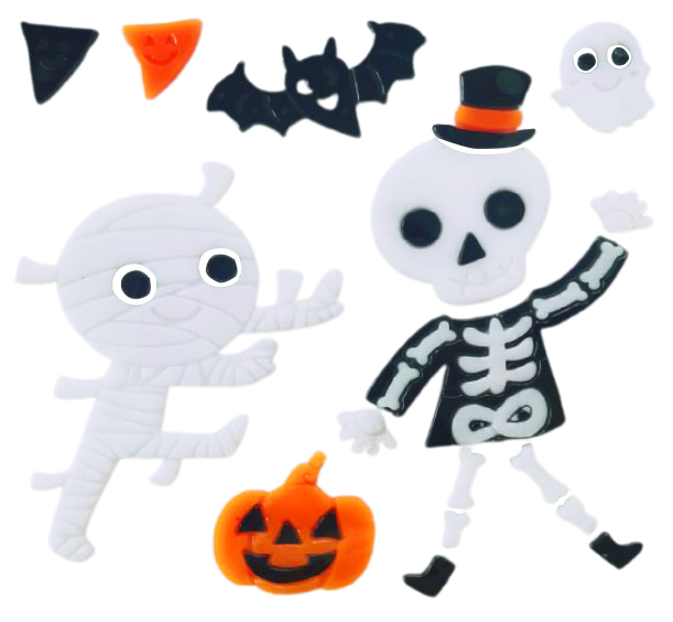 Halloween Window Gel Clings Ghost Pumpkin Bat Witch Cat Boo Blood Decal Stickers for Halloween Home Party Window Decorations